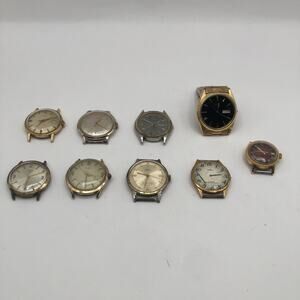 Lot Of Vintage Gold Plated Watches Seiko Quartz Citizen Timex Elgin Chaika Parts